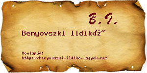 Benyovszki Ildikó névjegykártya