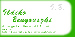 ildiko benyovszki business card